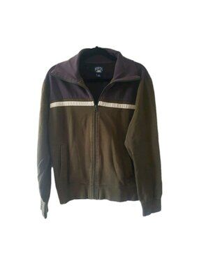 Roots Full Zip Jacket Track Athletic Mens M Green Running Athleisure